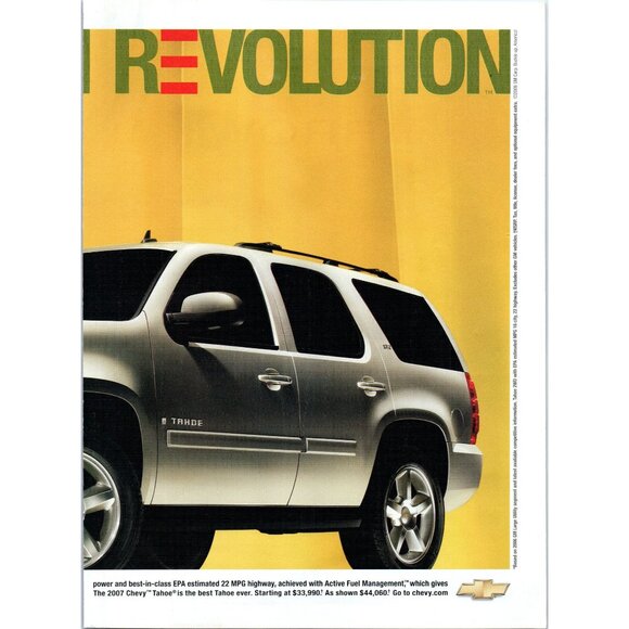 2006 Chevy Tahoe LTZ SUV 2 Page Vintage Print Ad American Revolution Wall Art - Picture 3 of 4